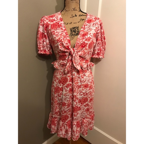 Topshop Embroidered Tie-Front Dress - Picture 4 of 8